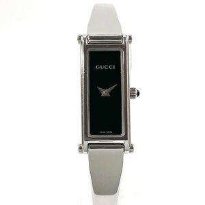 GUCCI 1500L Watch Stainless Steel/Stainless Steel Silver Quartz Black Dial Wo...
